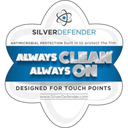 SILVER DEFENDER Silver Defender Decal For Antimicrobial Film Or Tape, 4"H x 4"W Clear DD-001-4-20-PK